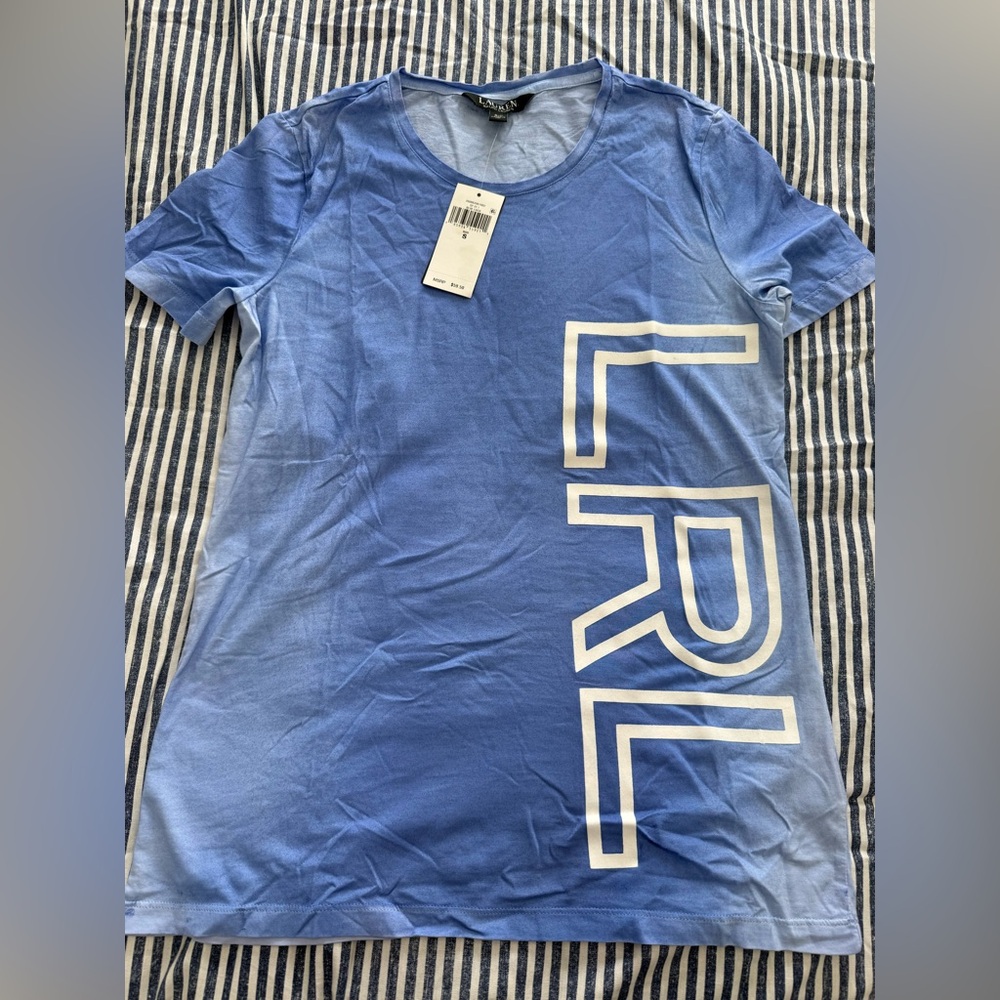 Lauren Ralph Lauren Blue Short Sleeve Logo Tee